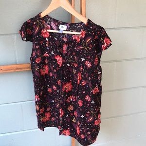 Old Navy Blouse | women’s medium | dark floral